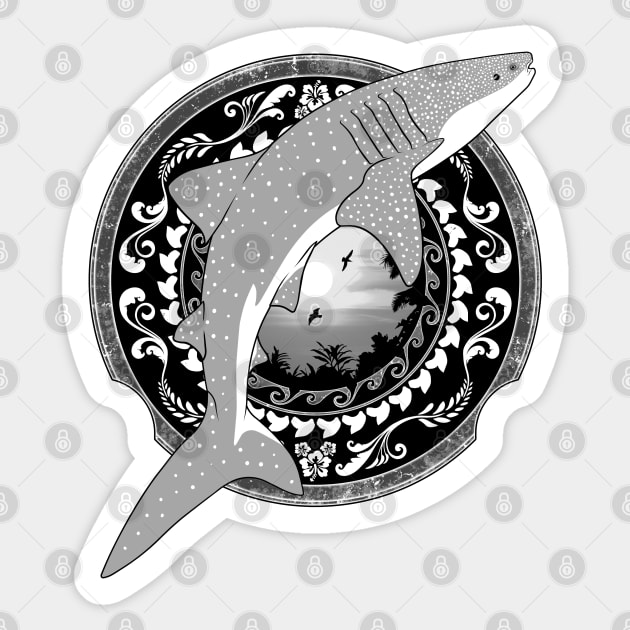 Whale Shark Dive Polynesia Sticker by NicGrayTees